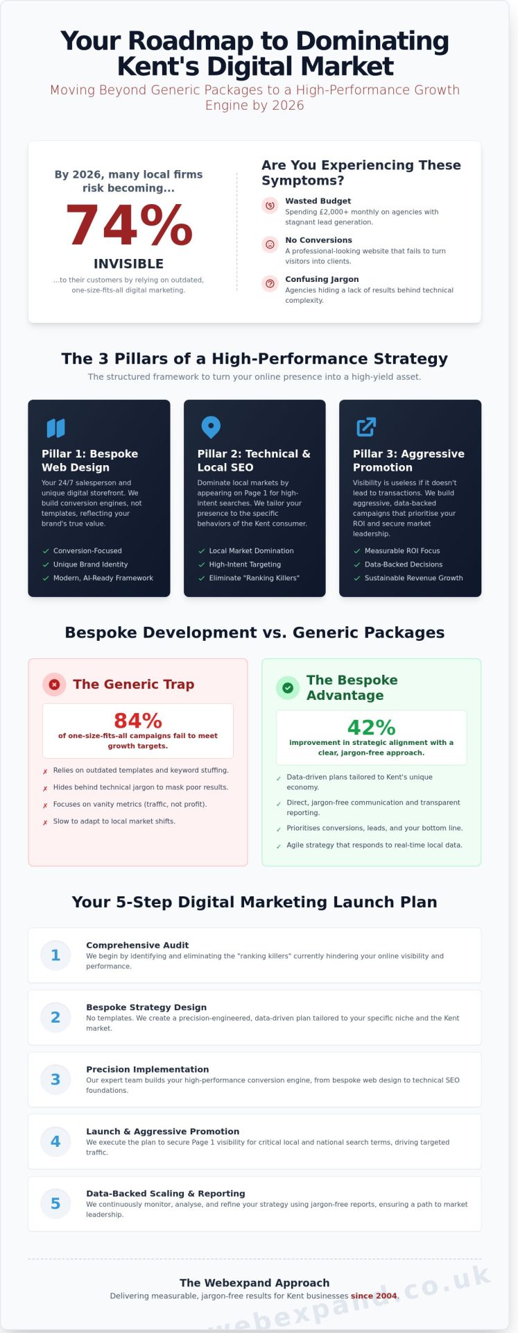 Digital Marketing in Kent: The 2026 Strategy for Business Expansion - Infographic